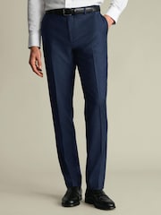 Charles Tyrwhitt Blue Slim Fit Natural Stretch Twill Suit Trousers - Image 1 of 4