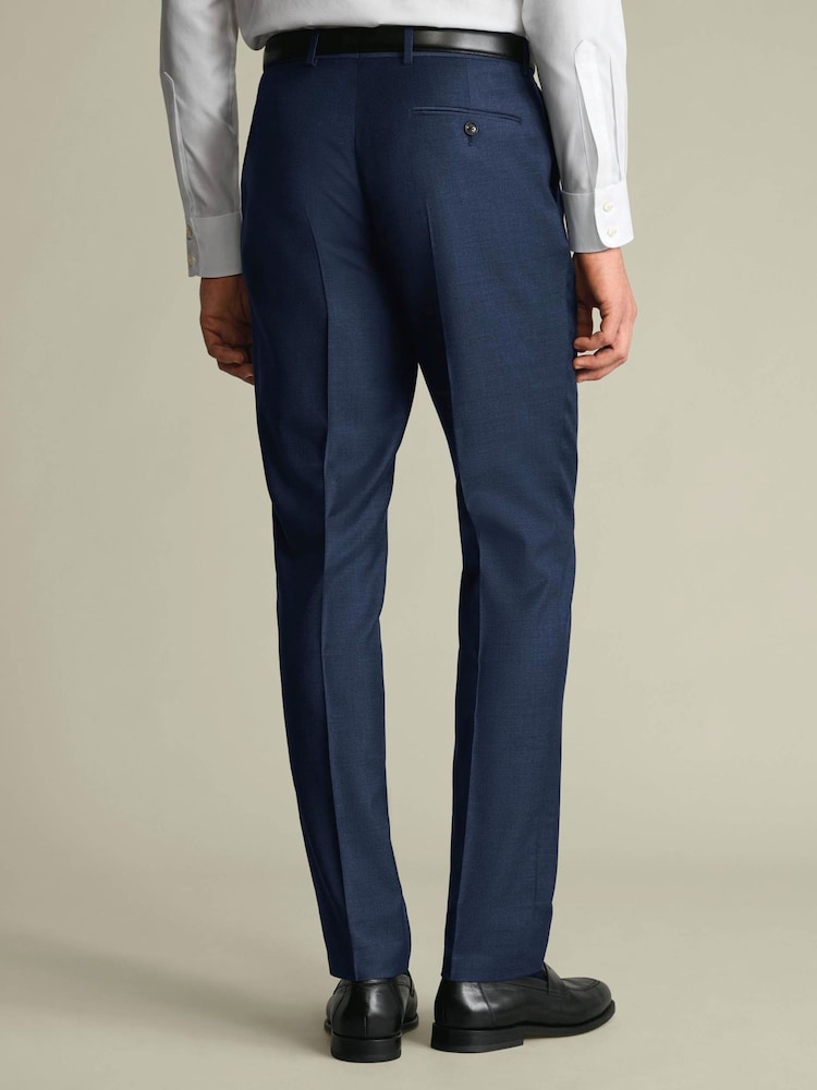 Charles Tyrwhitt Blue Slim Fit Natural Stretch Twill Suit Trousers - Image 2 of 4