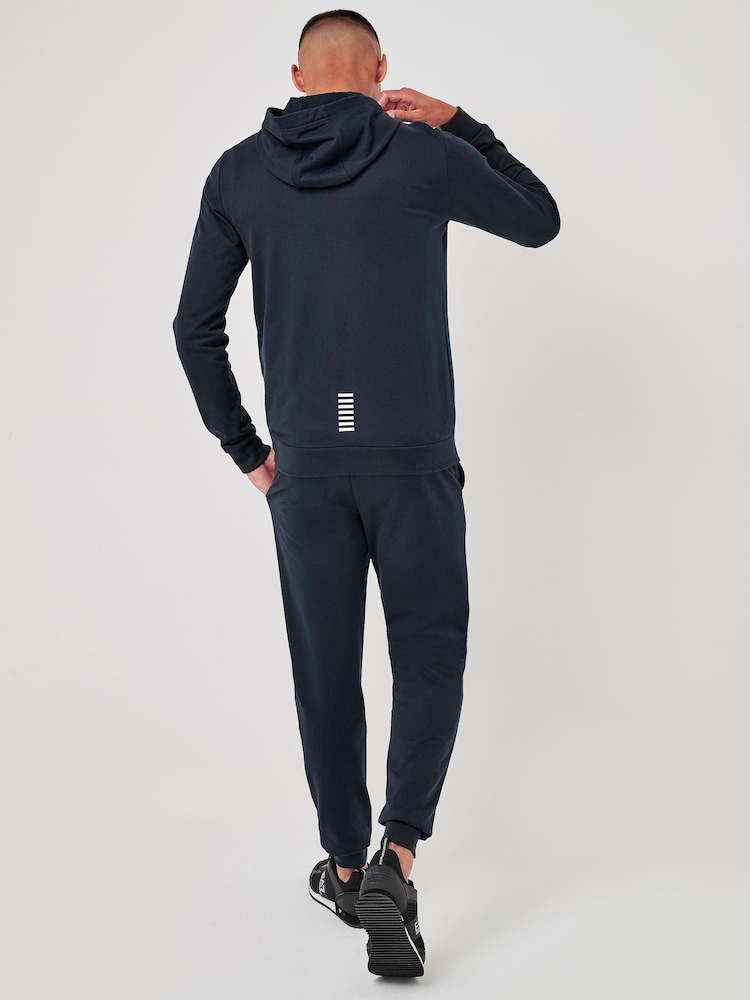Темно-синий - Emporio Armani EA7 Core ID 100% Cotton Tracksuit - Изображение 2 из 5