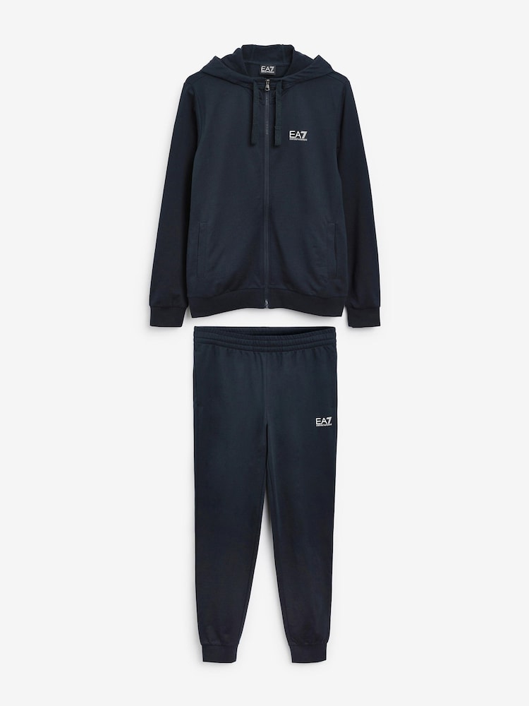 Темно-синий - Emporio Armani EA7 Core ID 100% Cotton Tracksuit - Изображение 5 из 5