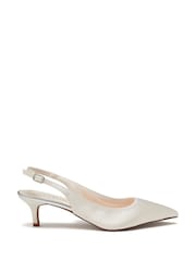 Rainbow Club Natural Joni Ivory Wedding Satin Slingback Shoes - Image 2 of 5