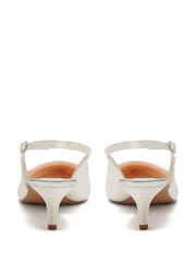 Rainbow Club Natural Joni Ivory Wedding Satin Slingback Shoes - Image 3 of 5