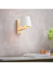 Gallery Home Brushed Gold Harry 205mm Wall Light - Image 1 of 7