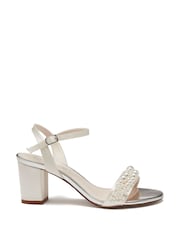 Rainbow Club Natural Emma Wide Fit Ivory Wedding Satin Sandals - Image 3 of 6