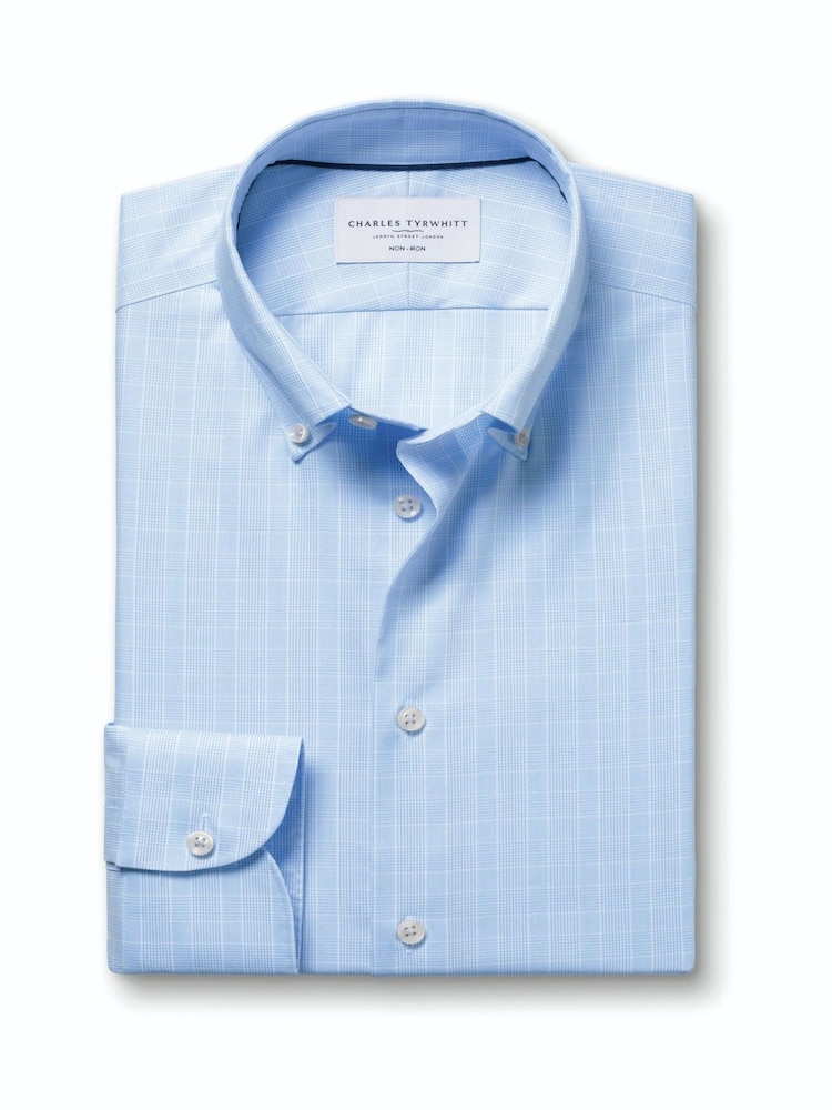 světle modrá - Charles Tyrwhitt strečová popelínová košile Slim Fit s vykrojením - Obrázek 1 z 3
