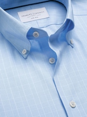 světle modrá - Charles Tyrwhitt strečová popelínová košile Slim Fit s vykrojením - Obrázek 2 z 3