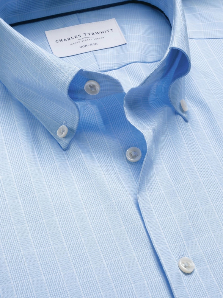 světle modrá - Charles Tyrwhitt strečová popelínová košile Slim Fit s vykrojením - Obrázek 2 z 3