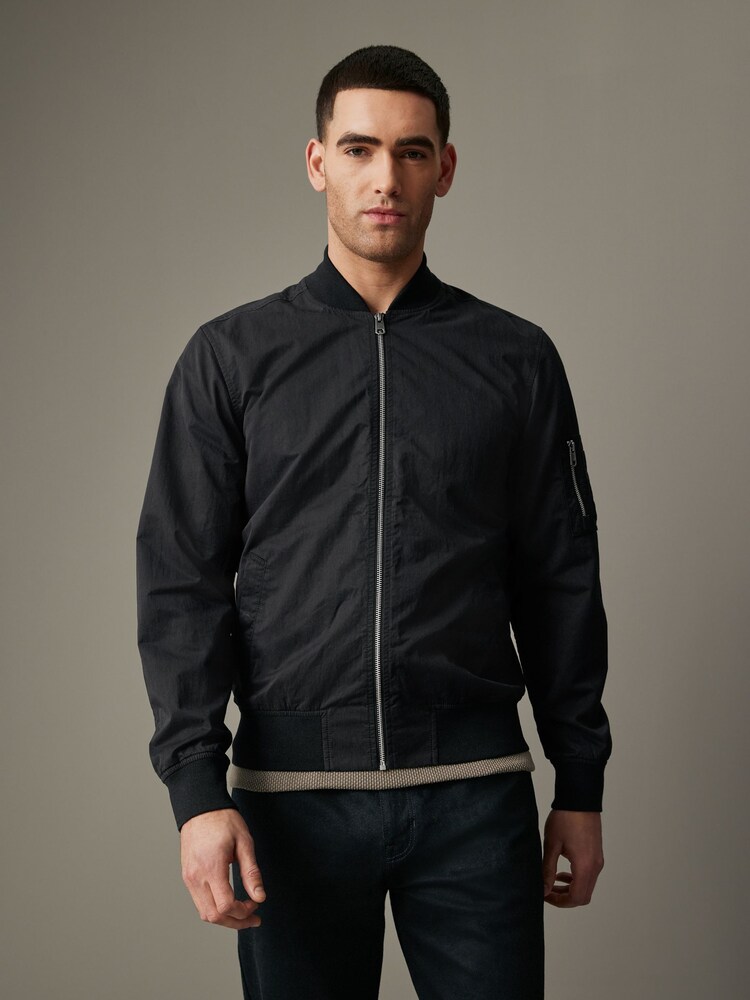 Buy Black EDIT Bomber Jacket from Next Oman