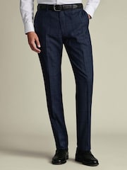 Болат көк чек - Charles Tyrwhitt Slim Fit Ultimate Performance костюм шалбар - 4суретінің 1 суреті