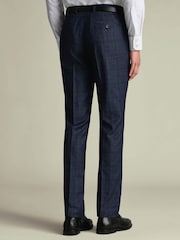 Болат көк чек - Charles Tyrwhitt Slim Fit Ultimate Performance костюм шалбар - 4суретінің 2 суреті