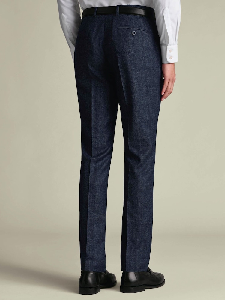 Болат көк чек - Charles Tyrwhitt Slim Fit Ultimate Performance костюм шалбар - 4суретінің 2 суреті