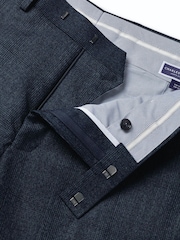 Болат көк чек - Charles Tyrwhitt Slim Fit Ultimate Performance костюм шалбар - 4суретінің 4 суреті