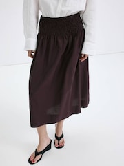 Mango Brown Flowing Midi Skirt - Image 1 of 8