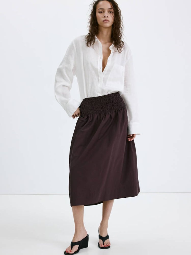 Mango Brown Flowing Midi Skirt - Image 2 of 8
