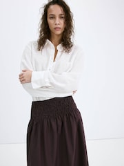 Mango Brown Flowing Midi Skirt - Image 3 of 8
