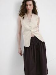 Mango Brown Flowing Midi Skirt - Image 4 of 8