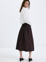 Mango Brown Flowing Midi Skirt - Image 5 of 8
