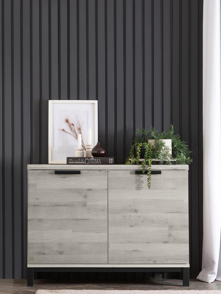 Grey Bronx Oak Effect Small Sideboard - Image 1 of 7