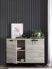 Grey Bronx Oak Effect Small Sideboard - Image 2 of 7