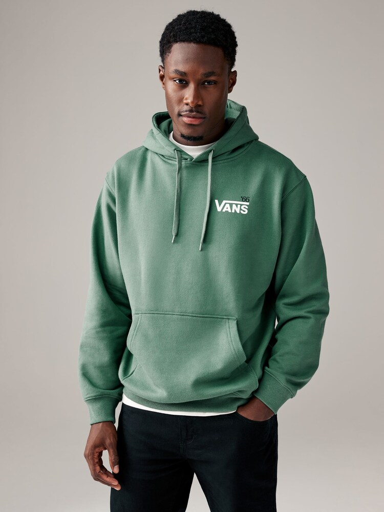Vans Mens Green Posted Loose 100% Cotton Hoodie - Image 1 of 10