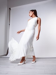 Rainbow Club Natural Faith Wide Fit Ivory Wedding Satin Shoes - Image 2 of 7