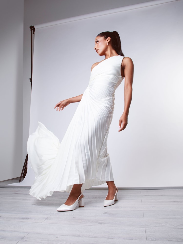 Rainbow Club Natural Faith Wide Fit Ivory Wedding Satin Shoes - Image 2 of 7
