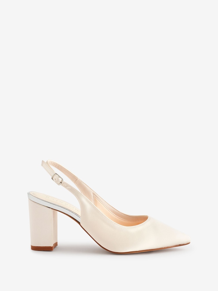 Rainbow Club Natural Faith Wide Fit Ivory Wedding Satin Shoes - Image 3 of 7
