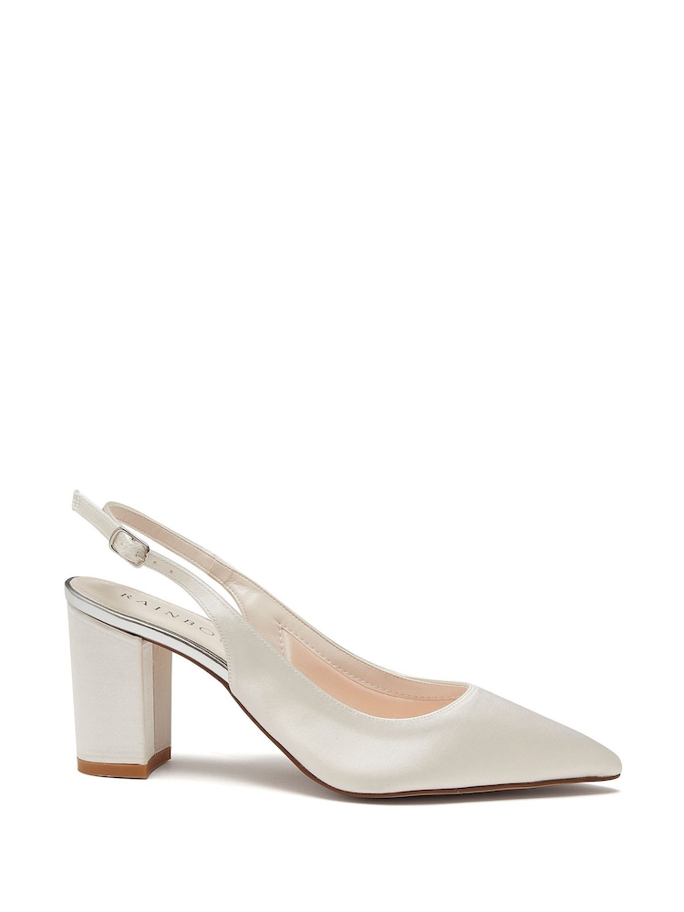 Rainbow Club Natural Faith Wide Fit Ivory Wedding Satin Shoes - Image 4 of 7