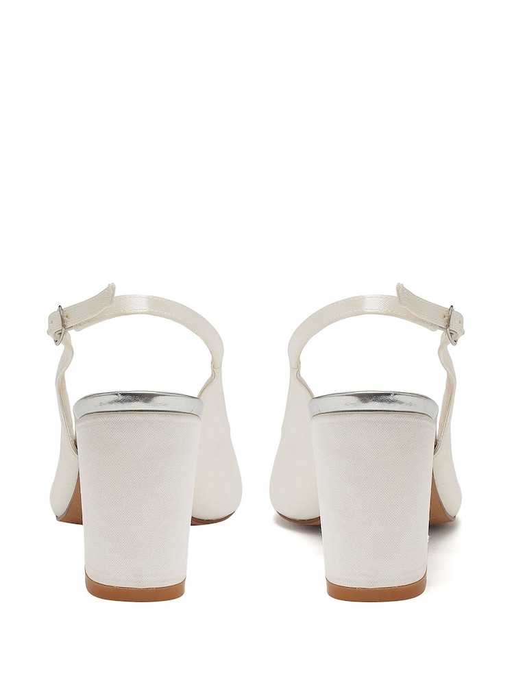 Rainbow Club Natural Faith Wide Fit Ivory Wedding Satin Shoes - Image 5 of 7