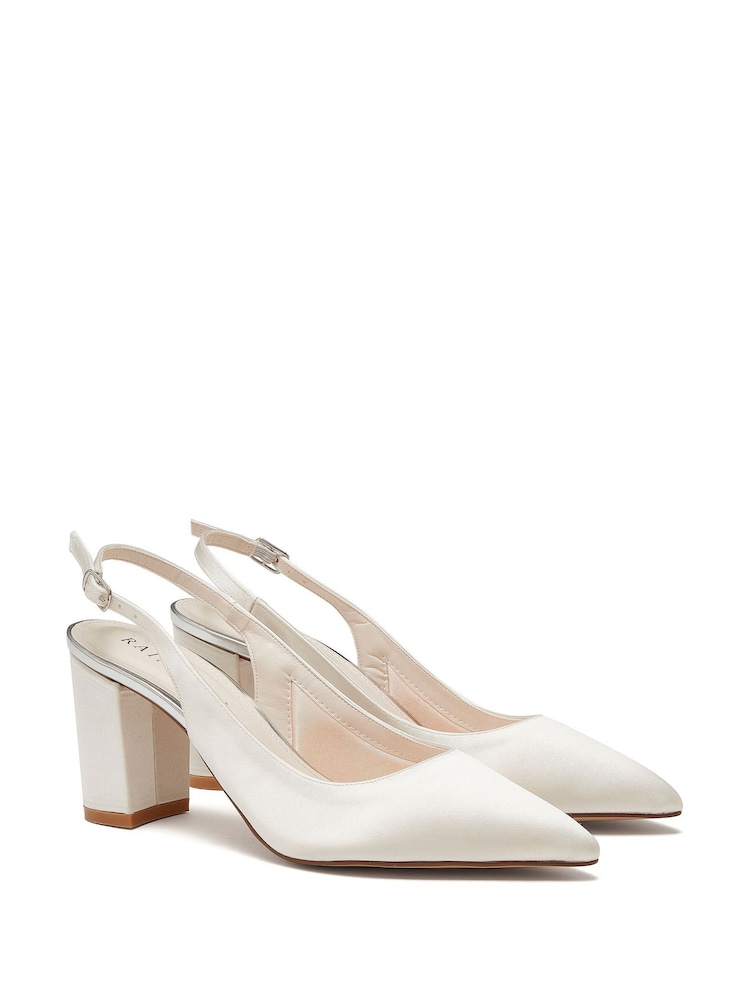 Rainbow Club Natural Faith Wide Fit Ivory Wedding Satin Shoes - Image 6 of 7