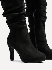 Linzi Black Gianna Platform High Leg Boot With Stiletto Heels - Image 4 of 6