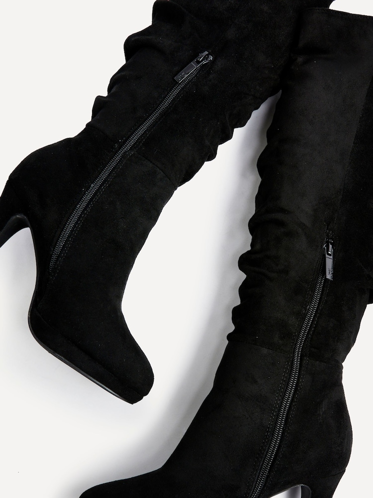 Linzi Black Gianna Platform High Leg Boot With Stiletto Heels - Image 5 of 6