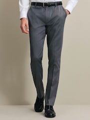 Madilim na Gray - Charles Tyrwhitt Classic Fit Smart Texture Trousers - Larawan 1 ng 5