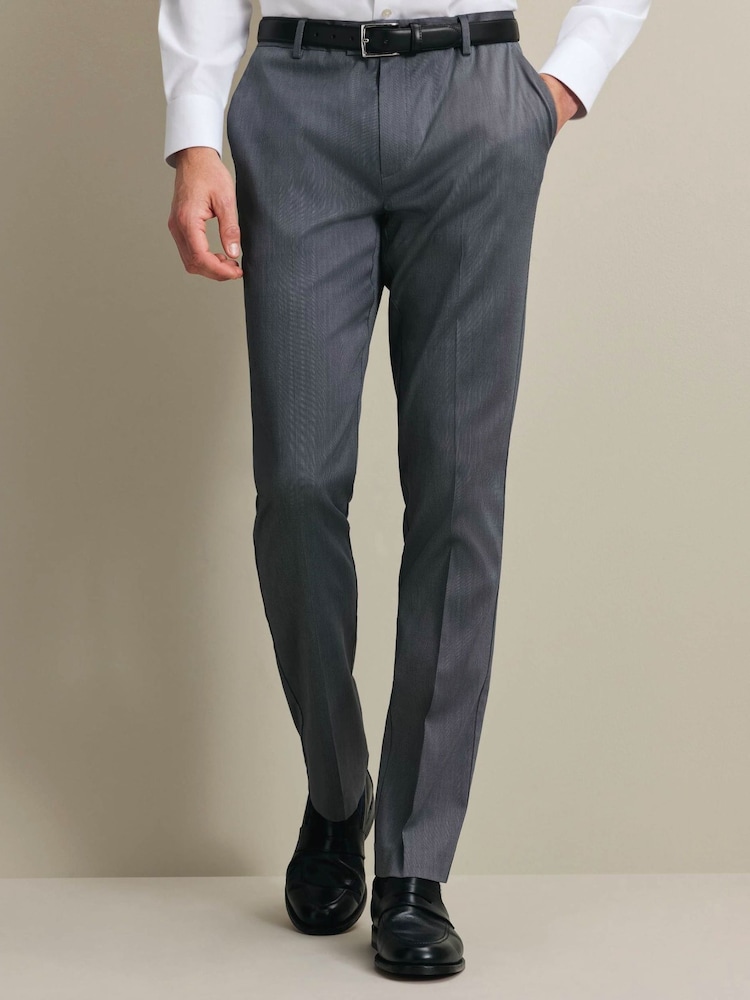 Madilim na Gray - Charles Tyrwhitt Classic Fit Smart Texture Trousers - Larawan 1 ng 5