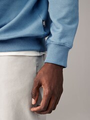 Vans Mens Blue Posted Loose 100% Cotton Sweatshirt - Image 4 of 6