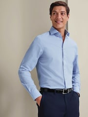 Charles Tyrwhitt Grid Check Non-iron Stretch Poplin Cutaway Slim Fit Shirt - Bild 1 av 7