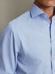 Charles Tyrwhitt Grid Check Non-iron Stretch Poplin Cutaway Slim Fit Shirt - Bild 3 av 7