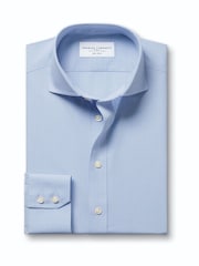 Charles Tyrwhitt Grid Check Non-iron Stretch Poplin Cutaway Slim Fit Shirt - Bild 5 av 7