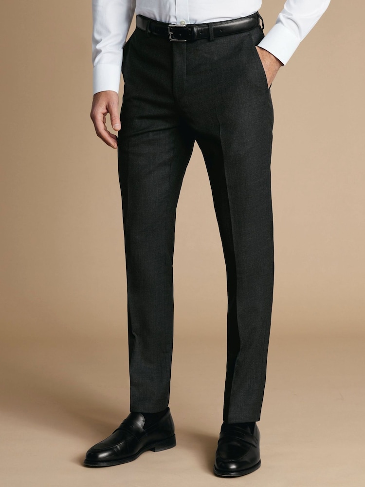 Charles Tyrwhitt Grey Slim Fit End On End Ultimate Performance Suit Trousers - Image 1 of 9 Charles Tyrwhitt Grey Slim Fit End On End Ultimate Performance Suit Trousers - Image 1 of 9