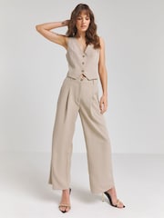 Simply Be Cream Tailored Waistcoat - Image 1 of 4