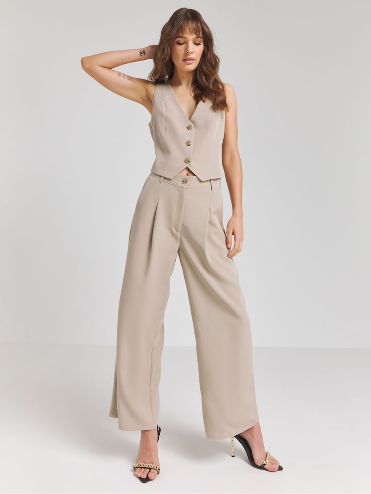 Simply Be Cream Tailored Waistcoat - Image 1 of 4