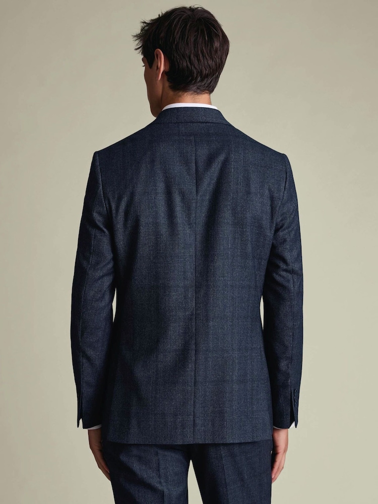 Charles Tyrwhitt Steel Blue Check Slim Fit Ultimate Performance Suit Jacket - Image 2 of 5 Charles Tyrwhitt Steel Blue Check Slim Fit Ultimate Performance Suit Jacket - Image 2 of 5