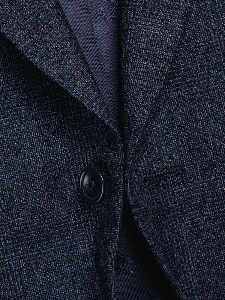 Charles Tyrwhitt Steel Blue Check Slim Fit Ultimate Performance Suit Jacket - Image 5 of 5 Charles Tyrwhitt Steel Blue Check Slim Fit Ultimate Performance Suit Jacket - Image 5 of 5