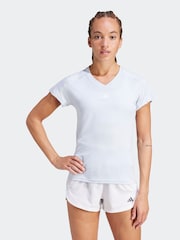 adidas Blue Aeroready Train Essentials Minimal Branding V-Neck T-Shirt - Image 1 of 7