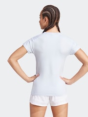 adidas Blue Aeroready Train Essentials Minimal Branding V-Neck T-Shirt - Image 4 of 7