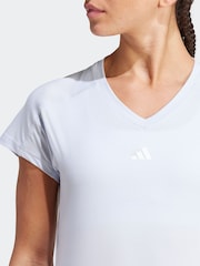 adidas Blue Aeroready Train Essentials Minimal Branding V-Neck T-Shirt - Image 5 of 7