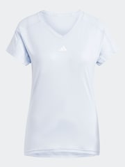adidas Blue Aeroready Train Essentials Minimal Branding V-Neck T-Shirt - Image 6 of 7