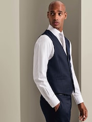 Charles Tyrwhitt Blue Adjustable Fit Italian Luxury Waistcoat - Image 1 of 4