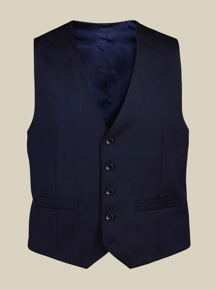 Charles Tyrwhitt Blue Adjustable Fit Italian Luxury Waistcoat - Image 4 of 4