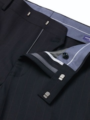 Charles Tyrwhitt Blue Dark Navy Seasonal Design Stripe Slim Fit Suit Trousers - Image 5 of 5